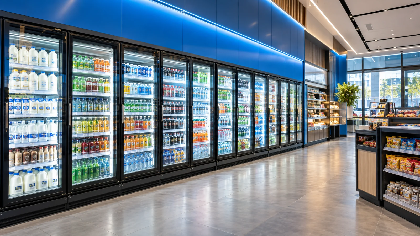 便利店：饮料墙的清晰陈列应用方案示意